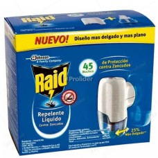 Insecticida Eléctrico Raid Aparato Líquido 45 Noches