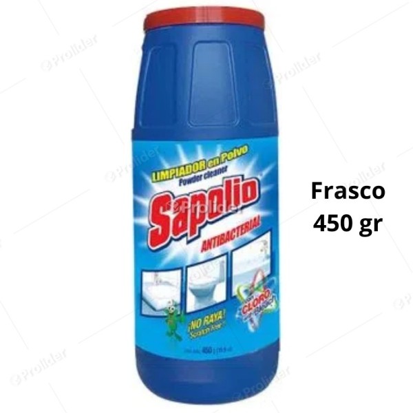 Pulidor En Polvo Sapolio Frasco 450 gr Baño (Azul)