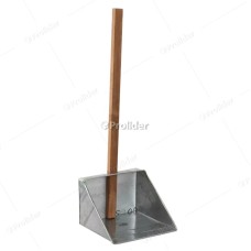 Recogedor de Lata Baja Policia Simple con Palo de Madera