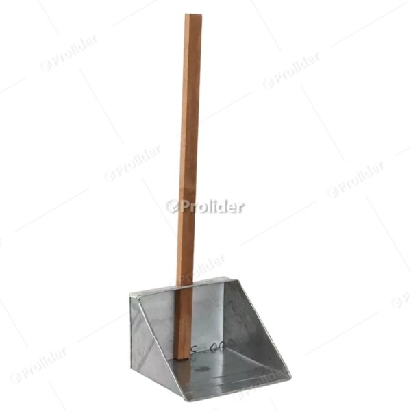 Recogedor de Lata Baja Policia Simple con Palo de Madera