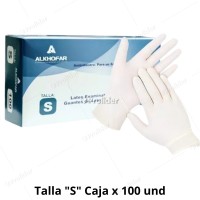 Guantes de látex Blancos Genérico Talla S Caja x 100 unidades