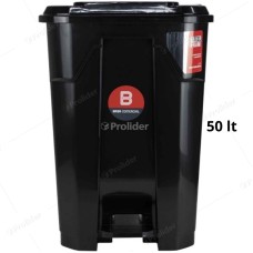 Papelera Con Pedal Basa Hunter 50 Litros Con Logo Negro