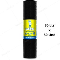 Bolsas Plásticas Negras en Rollo / 20 x 30 de 30 Litros / 50 unidades / Virutex Tachito