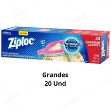 Bolsas Reutilizables Ziploc Para Guardar grandes Paquete x 20 unidades (26.8 cm x 27.3 cm)