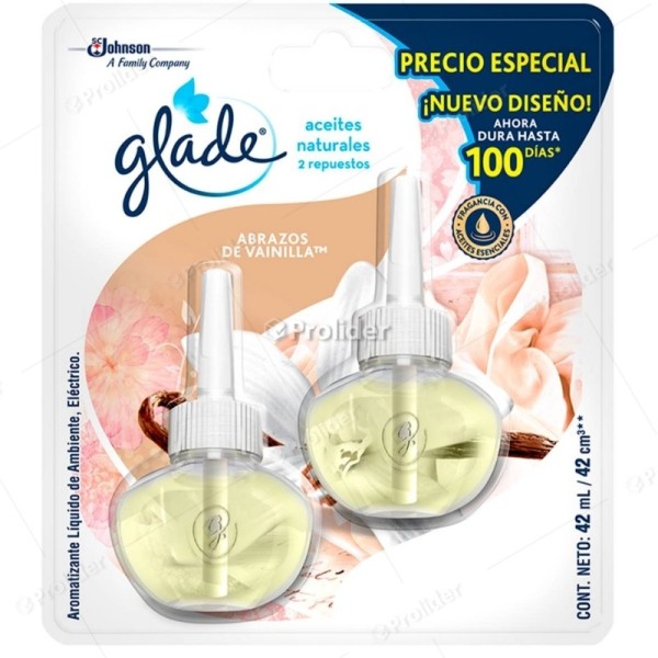 Repuesto Aceite Eléctrico Glade Paquete x 2 unidades Abrazos de Vainilla