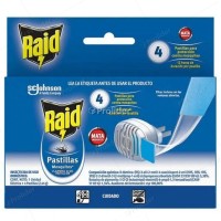 Insecticida Eléctrico Raid Aparato Para Pastillas con 4 Pastillas