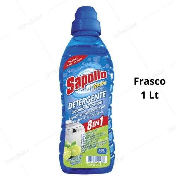 Detergente Líquido Sapolio Ropa Frasco 1 Litro Limón