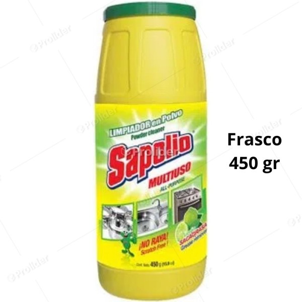Pulidor En Polvo Sapolio Frasco 450 gr Cocina (Amarillo)