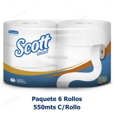 Papel Higiénico Jumbo Scott 550 Metros Paquete x 6 Rollos