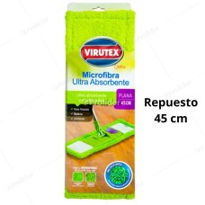 Repuesto Mopa Plana de Microfibra Virutex 45 cm Verde
