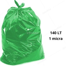 Bolsas Plásticas Verdes económicas / 1 Micra / 140 Litros / 100 unidades
