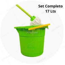 Set Trapeador Tayta Hude 17 Litros Completo (Balde + Mopa) Verde
