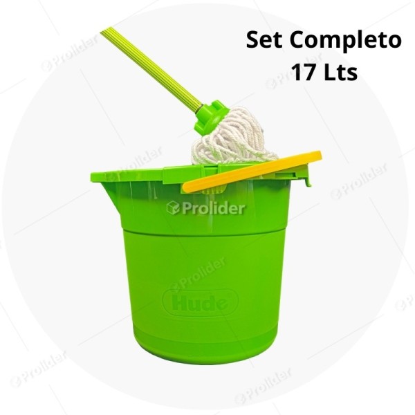 Set Trapeador Tayta Hude 17 Litros Completo (Balde + Mopa) Verde