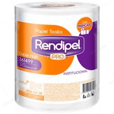 Papel Toalla Jumbo Rendipel Doble Hoja Blanco 100 Metros 500 Hojas Precortado