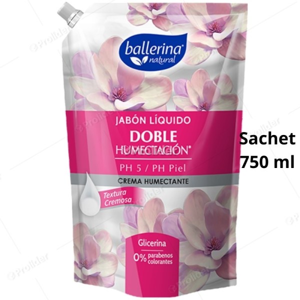 Jabón Líquido Ballerina Sachet 750 ml Crema Humectante