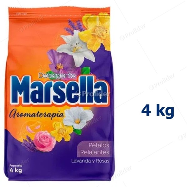 Detergente en Polvo Marsella Bolsa 4 Kilos Pétalos Relajantes