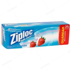 Bolsas Reutilizables Ziploc Para Guardar Medianas Paquete x 25 unidades (17.7 cm x 19.5 cm)