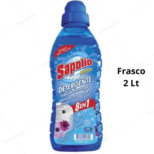 Detergente Líquido Sapolio Ropa Frasco 2 Litros Flores