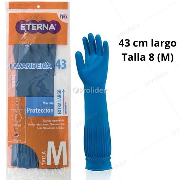 Guantes de Lavandería Eterna Largo 43 cm Talla 8 (M)