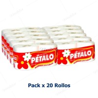 Papel Higiénico Doméstico Pétalo Paracas Doble Hoja Paquete x 20 Rollos 13 Metros