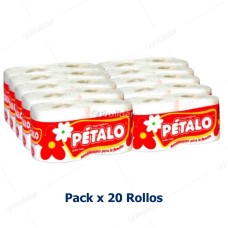 Papel Higiénico Doméstico Pétalo Paracas Doble Hoja Paquete x 20 Rollos 13 Metros