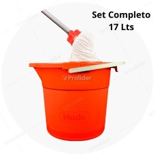 Set Trapeador Tayta Hude 17 Litros Completo Balde + Mopa) Naranja