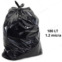 Bolsas Plásticas Negras Gruesas / 1.2 Micras / 180 Litros / 100 unidades
