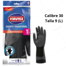 Guantes Tradicionales Virutex Calibre 30 Talla 9 (L) Negro
