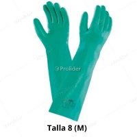 Par de Guantes Nitrilo Verde Semi Industrial Solvex 18 Pulgadas 37-185 Talla M
