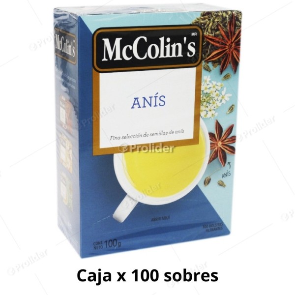 Infusión McColins Anis Caja x 100 unidades