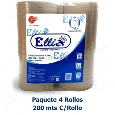 Papel Toalla Jumbo Ellia Ecologico Gofrado 200 Metros Paquete x 4 Rollos