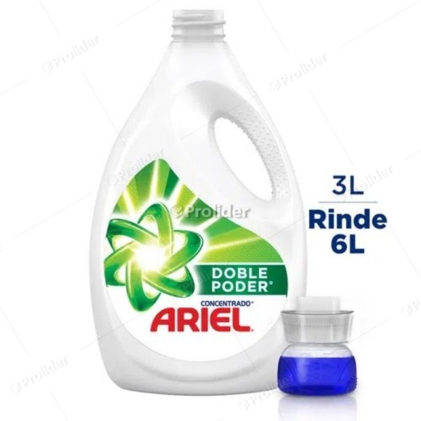 Detergente Líquido Ariel Doble Poder Galón 3 Litros