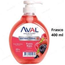 Jabón Líquido Aval Antibacterial Frasco 400 ml Frutos Rojos
