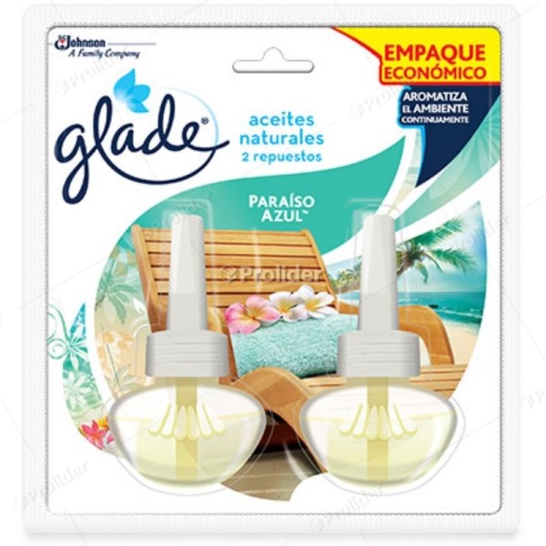 Repuesto Aceite Eléctrico Glade Paquete x 2 unidades Paraíso Azul