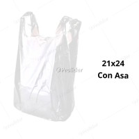 Bolsas Plásticas con Asa Blancas / 21 x 24 / 100 unidades