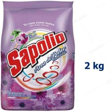 Detergente en Polvo Sapolio Bolsa 2 Kilos Floral (Morado)