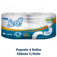 Papel Higiénico Jumbo Scott 550 Metros Paquete x 4 Rollos