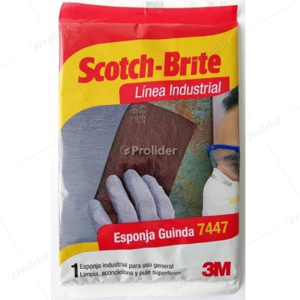 Esponja Fibra Guinda Scotch Brite 3M 6" x 9" Cod. 7447