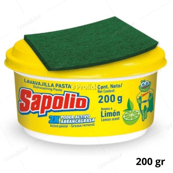 Lavavajilla En Pasta Sapolio Limón Pote 200 gr x 1 unidad
