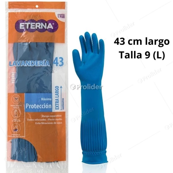 Guantes de Lavandería Eterna Largo 43 cm Talla 9 (L)