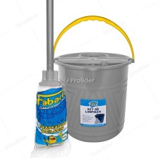 Set Trapeador Genérico Completo 17 Litros (Balde + Mopa) Plomo