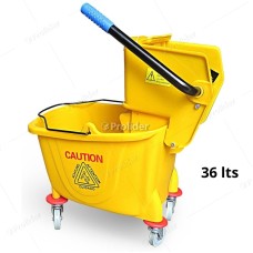 Carrito Balde Exprimidor Amarillo Generico Balde 36 Litros