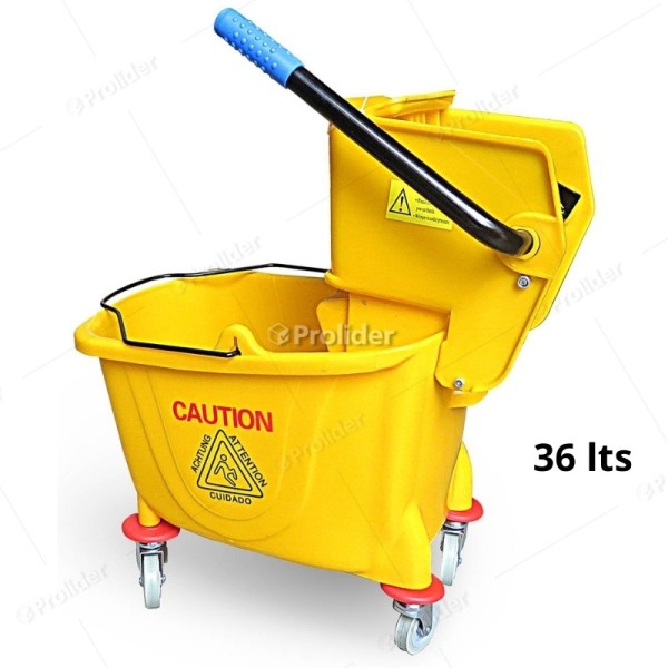 Carrito Balde Exprimidor Amarillo Generico Balde 36 Litros