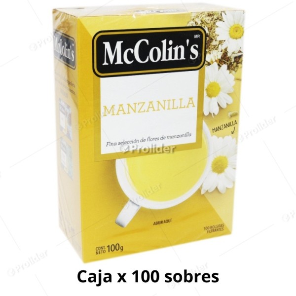 Infusión McColins Manzanilla Caja x 100 unidades