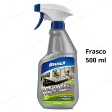 Limpiador Protector Mesones de Mármol y Granito Binner Frasco 500 ml