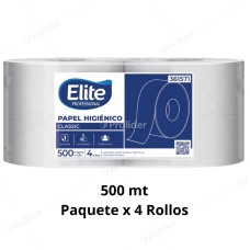 Papel Higiénico Jumbo Elite 500 Metros Paquete x 4 Rollos