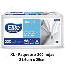 Paquete Papel Interfoliado Elite XL Blanco x 200 unidades 361530