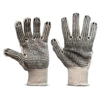 Guantes de Hilo con Puntos PVC Doble Palma 